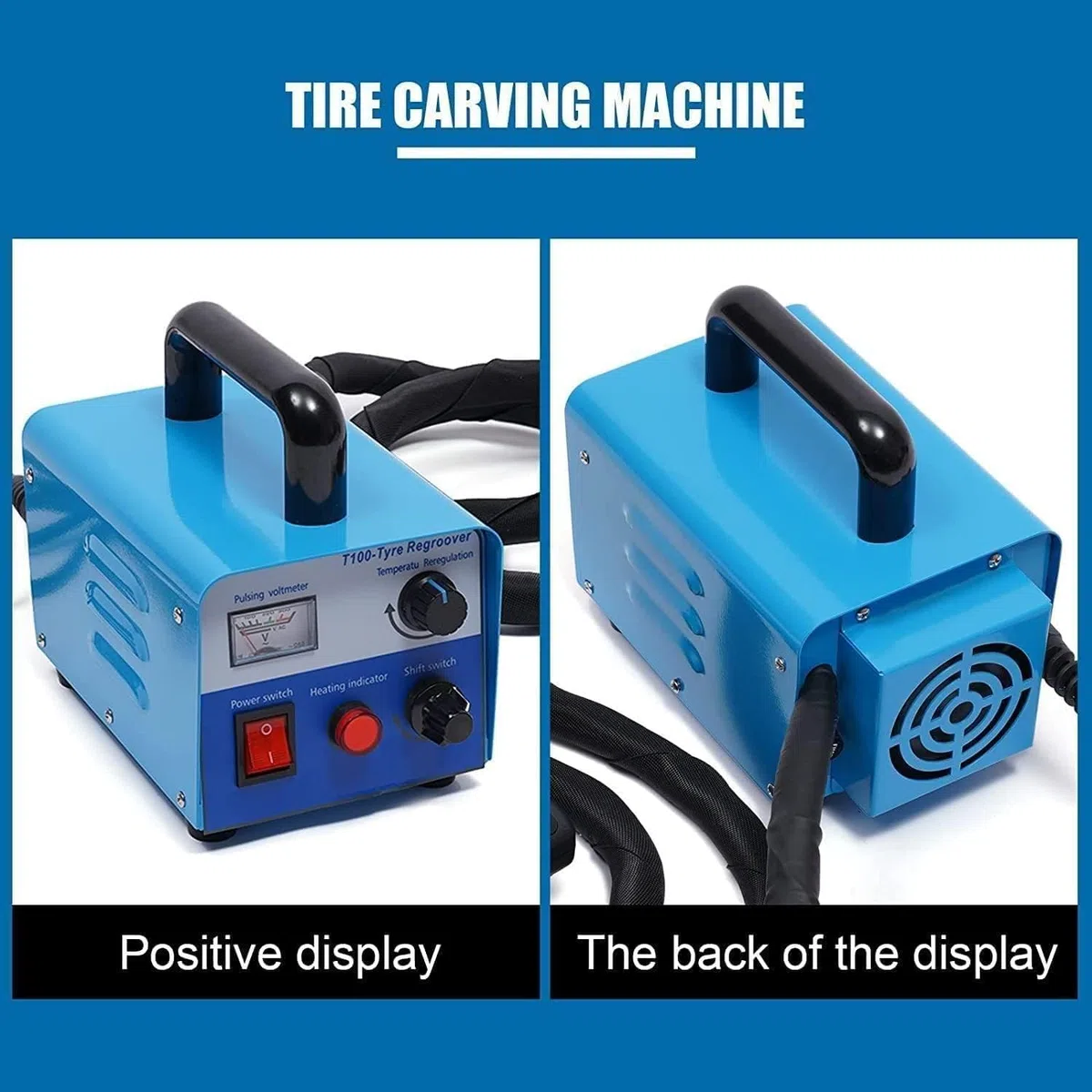 Machine à rainurer les pneus, 400 W en caoutchouc avec 20 lames U/V, largeur de fente de 2 à 10 mm, profondeur de 5 à 7 mm, pour sculpture et réparation de pneus de voiture et de chariot élévateur