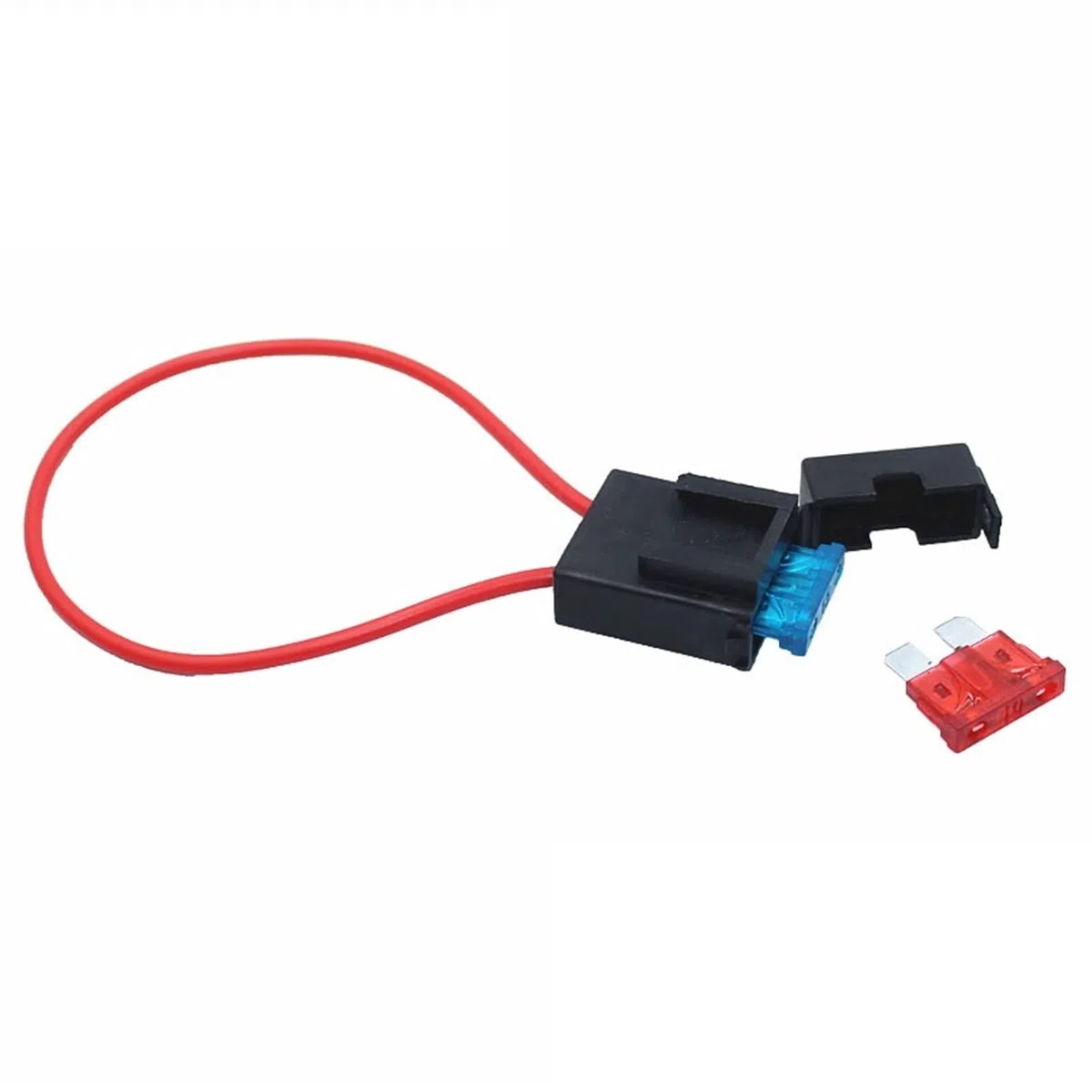 Porte-fusible ATC en Ligne, Fil de cuivre AWG 12V 24V, Lame d'alimentation avec fusible et fusible de Lame de Voiture 2A 3A 5A 7,5A 10A 15A 20A 25A 30A 35A, 100 pièces(35A and Fuse Holder)