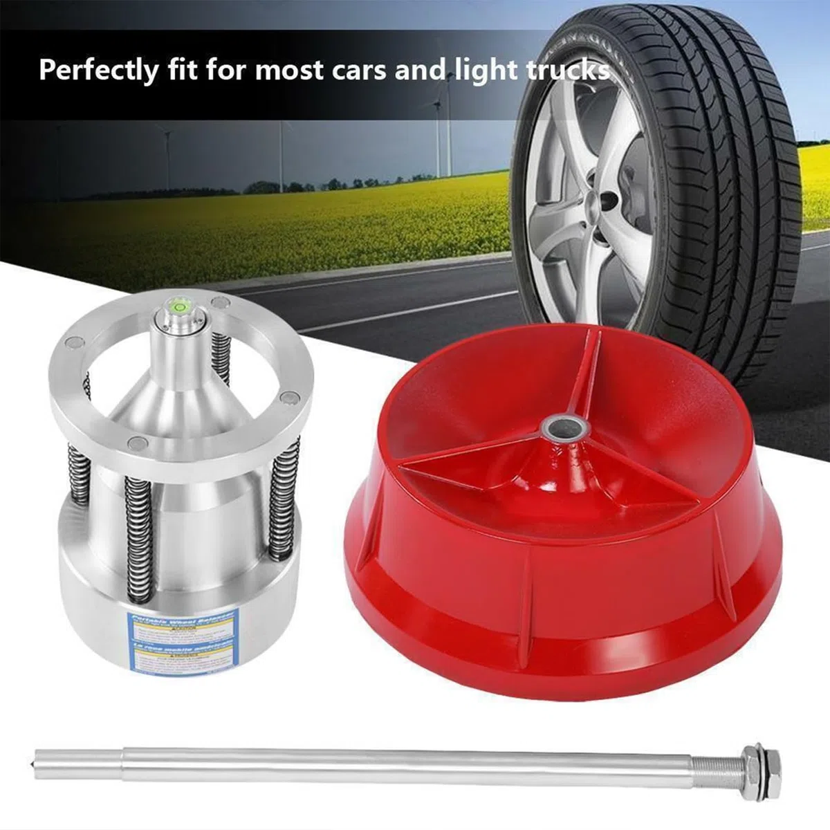 Outil de changement d'équilibrage de pneus pour voiture, camion, moto - Équilibreur de roue portable à bulles - Outil de changement de pneu pour un équilibrage facile des roues