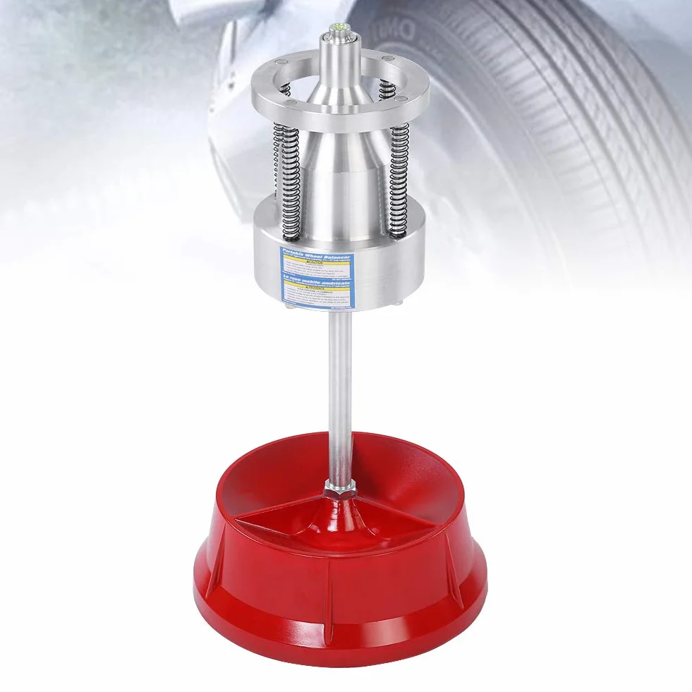 Naroote Équilibreur de Roue Portable, équilibreur de Pneu Robuste avec Niveau œil de Taureau pour la Plupart des Voitures et Camions Légers